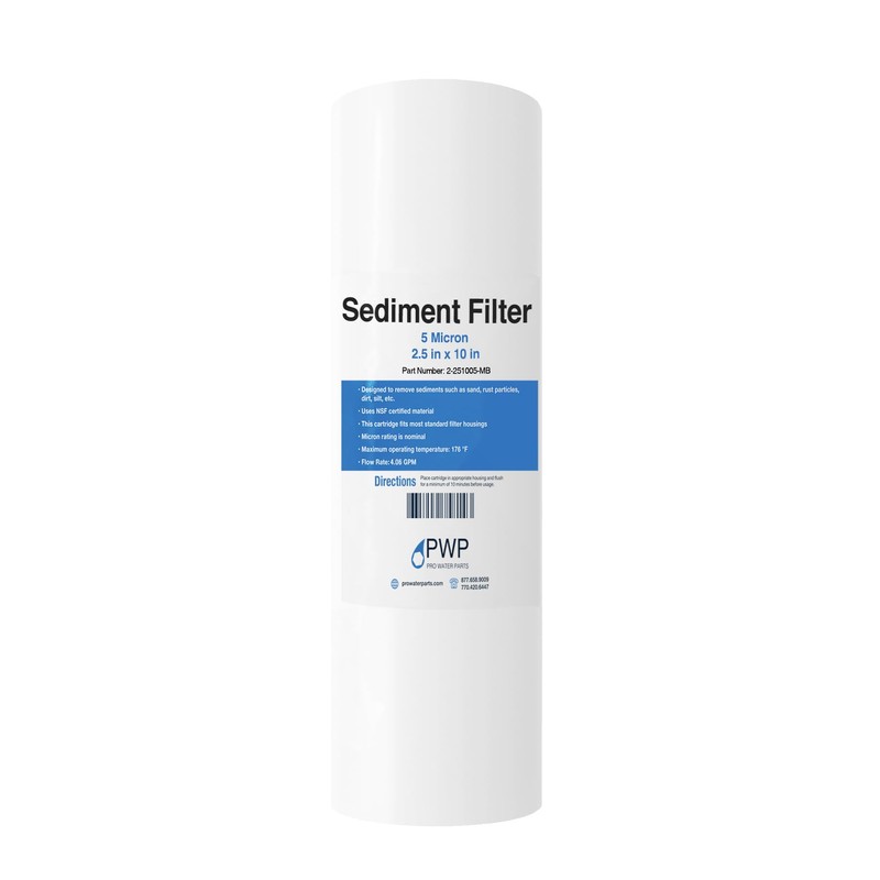 Sediment Melt Blown Water Filter Cartridge Standard 2.5x10" 5 Micron