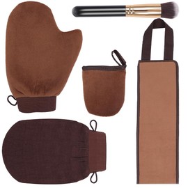 Noczom Kit de Aplicador de Manoplas, Set Autobronceador de 5 Piezas, Set de Herramientas Autobronceadoras Reutilizables, Set Aplicador Autobronceador Corporal, Shou