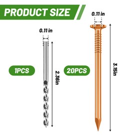 UNIFAMILY 20Pcs Copper Nails for Killing Trees Stump Root, 3.15 Inch Pure Copper Nails Bulk with Drill, Tree Stump Killer, Copper Nail for Tree Stump Remover, Tree Root Killer