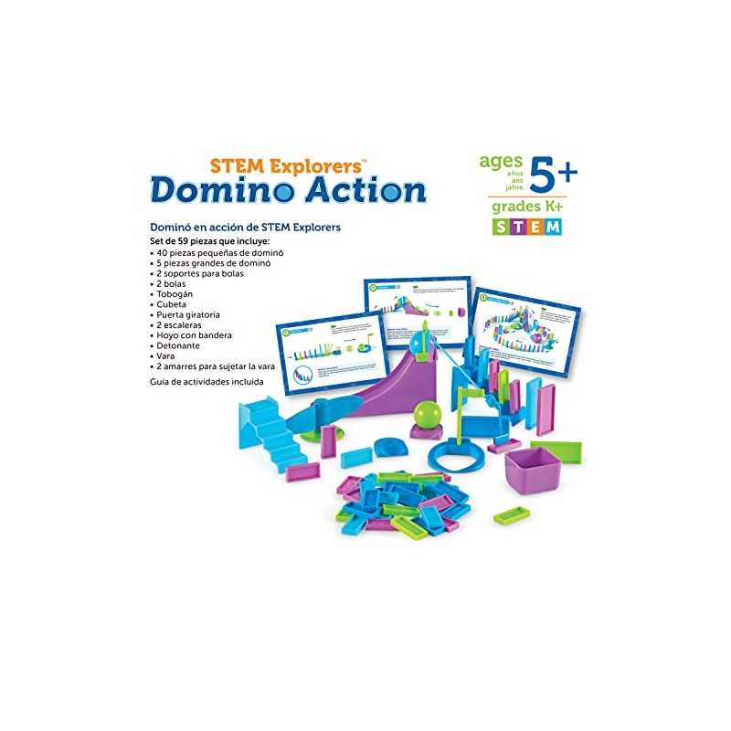 Learning Resources Stem Explorers Domino Action, Juguetes Stem para niños,