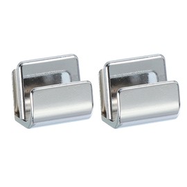 PATIKIL 15/16" Glass Door Pull Handle, Stainless Steel 2Pcs No Drilling Door Clips Pulls Handles Knobs with Screw for 3-5mm Shower Glass Cabinet Drawer Display Showcase, Silver