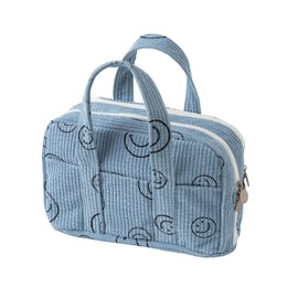 Large Pencil Case Pouch Pencil Bag Corduroy Pencil Pouch Big Pen Bag Organizer with Zipper Cute Aesthetic School Supplies for Girls Kids Student (A-Blue)