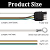 Seamaka 25ft 4 Wire 4-Flat Trailer Light Wiring Harness Extension