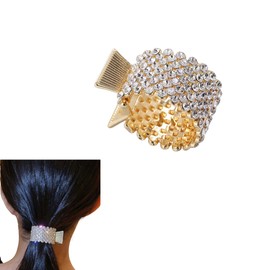 Hair Claw Hair Clip Rhinestone Bijou Pony Holder Hair Closure Hair Ornament Formal (Gold)