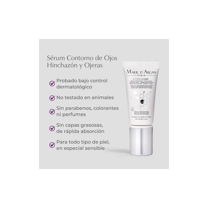 Sérum Ojos Marie d'Argan Ácido Hialurónico Antiedad Bolsa Ojeras