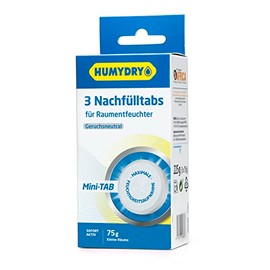 HUMYDRY Mini Tab Refill Packs 3 x 75 g Neutral for Dehumidifiers | For Small Spaces such as Toilet, Cupboard, Drawer, Box | Absorbs too High Moisture until Optimal Moisture Level is Achieved