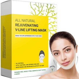 V Mask Lifting Face, Double Chin Lifting Face Masks, Face Shaped Slimming Mask, Formulated in San Francisco (5 Masks)