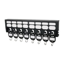 Carl KH-8-K Magnetic Key Hanger, Key Hook, Key Storage, Plastic, Black, 8 Pieces