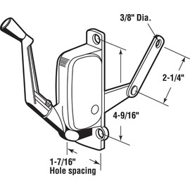 Prime-Line H 3800 9 In. Diecast Aluminum, Surface Mount Right Hand Casement Operator (Single Pack)