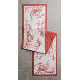 Maison d' Hermine Tablerunner 100% Cotton Table Runner Decorative Table Covers, Dining, Home, Buffet, Holy Jouy - Red (Double Layer) - Thanksgiving/Christmas (14.50"x108")