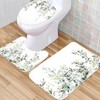 4Pcs Sage Green Eucalyptus Shower Curtain Set, Bathroom Sets with