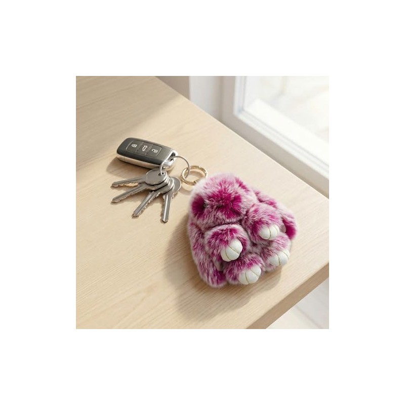 Fluffy Bunny Keychain - Ultra Soft Plush Rabbit Charm