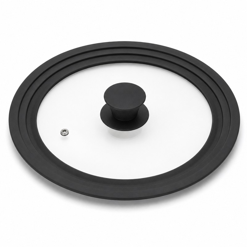 Universal Silicone Glass Pot Lid with Steam Vent, 16-32cm