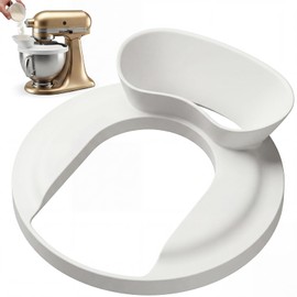 Silicone Pouring Shield for KitchenAid 4.5-5 qt Tilt-Head Mixers, White