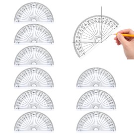 FUZVOL 10PCS Plastic Protractors 180 Degree Protractor for Students Teachers Office School Drafting and Measuring Math Tool for Angle Measurement with Semicircle