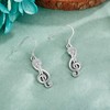 Music Note Earrings Sterling Silver Microphone Treble Music Dangle Drop