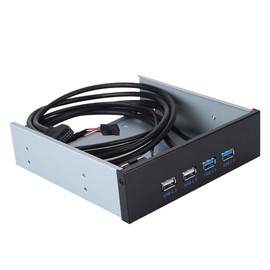 USB Front Panel Adapter USB 3.0 Front Panel 17×16×5 5.25 Inch 19 Pin 9Pin to USB 3.0 USB 2.0 4 Port Metal Optical Drive Bay