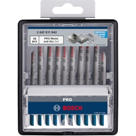 Bosch 10x PRO Metal and Aluminium Jigsaw Blade Set (for Stainless Steel Sheets, Steel Sheets, Length 92 mm, Professional Accessories Jigsaw)