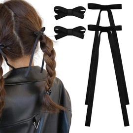 Tassel Ribbon Bow Hair Clips Mini Hair Barrettes for Girls Women Fine Hair Bowknot Accessories for Hair Bow Decorations Clip Party Hairclip for Styling Thick Hair Dance Competition Hair Barrette Clip