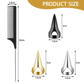 TRKETK 16 Stück Flecht Fingerwerkzeug Haarscheitelwerkzeug für Finger Wiederverwendbar Metall Haar Trenn Ringe Haar Trenn für Finger Flechtwerkzeug Haarscheitel Werkzeug für Frauen Zöpfe