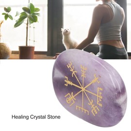 Meditation Symbol Stones Engraved Viking Symbol Stones Healing Emotions for Meditation (Amethyst)