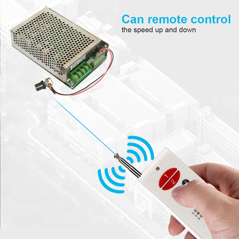 Wireless Remote Control DC Motor Governor Speed Controller 12V/24V/30V 30A