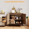 GarveeHome Buffet Cabinet with Storage, Kitchen Storage Cabinet with Rattan