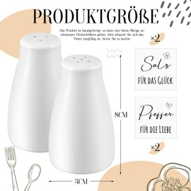 Geiserailie Salt and Pepper Shakers Wedding Gift Set with Salt and Pepper Sticker Wedding Gift Ideas for Bride and Groom Housewarming Gifts for Home (Elegant Style)