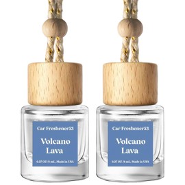 C Classy Hanging Car Air Freshener 2 Pack, Voleano Lava Essential Oil Diffuser, Long-Lasting Fragrance, Cute Glass Bottle Car Accessories for Women & Men, Made in USA
