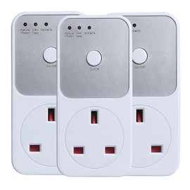 Automatic Voltage Protector Socket Switcher AC 220V Power Surge Safe Protector UK Plug Socket Refrigerator Protect (3PCS)