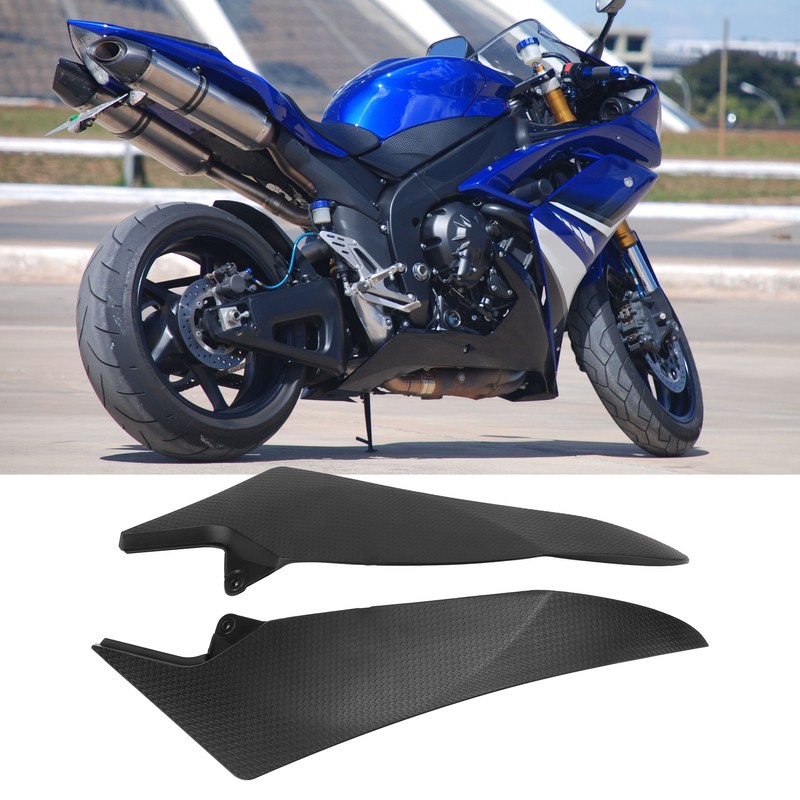Pair Motorcycle Fuel Tank Side Panel Cover Black Protection Replacement