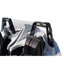 #1 Rated Compatible with Polaris Slingshot Back Wind Deflector Windscreen Windblocker Windstop with Clear Straps. Fits Square roll Hoops only.