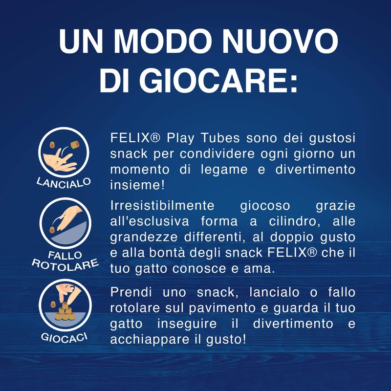 FELIX Play Tubes Snack per Gatti Adulti con Pesce e