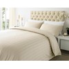 Bedtime Comforts Ltd CREAM LUXURY SATIN STRIPE DUVET COVER SET
