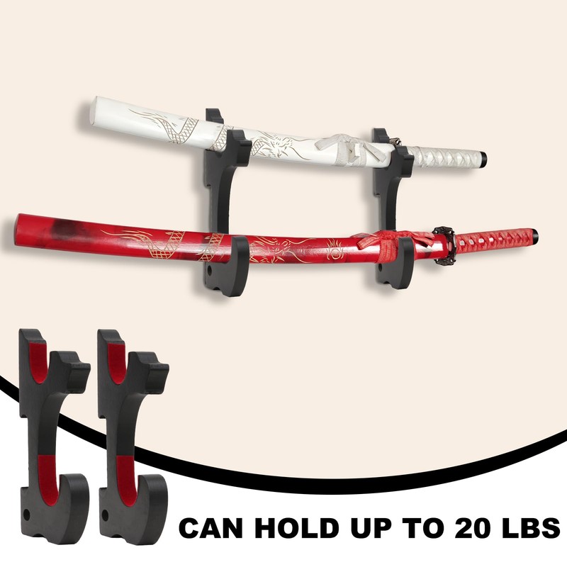 2Pcs Lightsaber Wall Mount - Adjustable Sword Hanger Display Holder