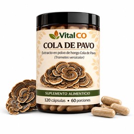 Hongos Adaptógenos Suplemento Hongo Cola Pavo 120 Cápsulas Extracto 100 Natural