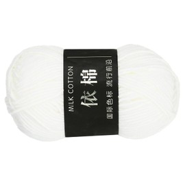 sourcing map 1 Skein Cotton Yarn, 60% Cotton, 40% Acrylic Knitting Yarn Crochet Yarn, Blanket Yarn for Crocheting Each of 50g/1.76oz(Per Skein 80m/87.5 Yard) /Cream White
