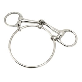 TOPINCN Broca de Filete de Acero Inoxidable de 125mm, Anillo de Caballo, Boca Articulada Hueca, Broca de Caballo Suelta, Brocas de Caballo de 5 Pulgadas, Anillo Suelto de Entrenamiento Al Aire Libre