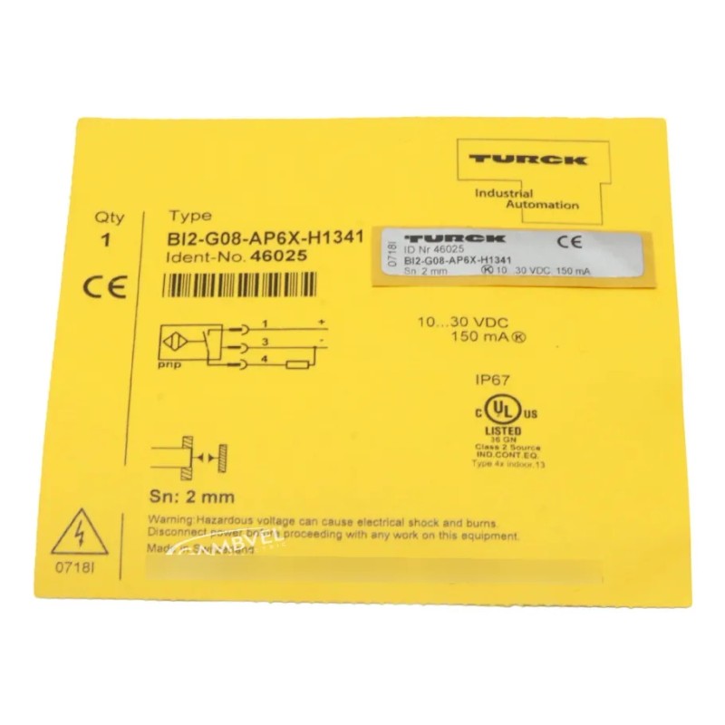 Sensor Inductivo Turck Bi2-g08-ap6x-h1341 4 Pin 46025 Metal