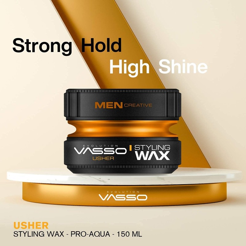 Vasso Pro-Aqua Usher Hair Styling Gel Wax, Water Based, Orange,
