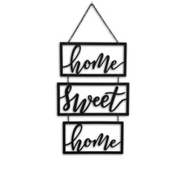 SKASEN® Metal Door Decoration, Wall Decoration for Living Room, House Entrance, Balcony, Patio, Door Sign, 59 x 29 cm, Includes Mounting Material, Wall Decoration HJEMME