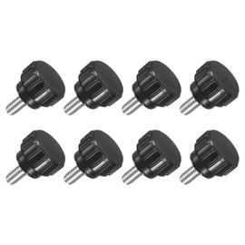 uxcell 8Pcs M4 x 8mm Knurled Clamping Knob, 304 Stainless Steel Thumb Screw Clamping Knob Round Hand Threaded Hand Bolt Stud Knob 14mm Dia for Machinery