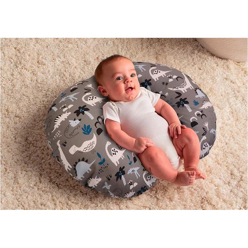 Boppy Cojin de lactancia Boppy Pillow color Gris Dinosaurios