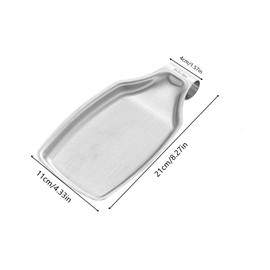 Stainless Steel Spoon Rest, 304 Stainless Steel Kitchen Spoon Holder Kitchen Cutlery Tray Multipurpose Metal Ladle Rest Giant Ladle Rest for Kitchen Utensils (Silver)