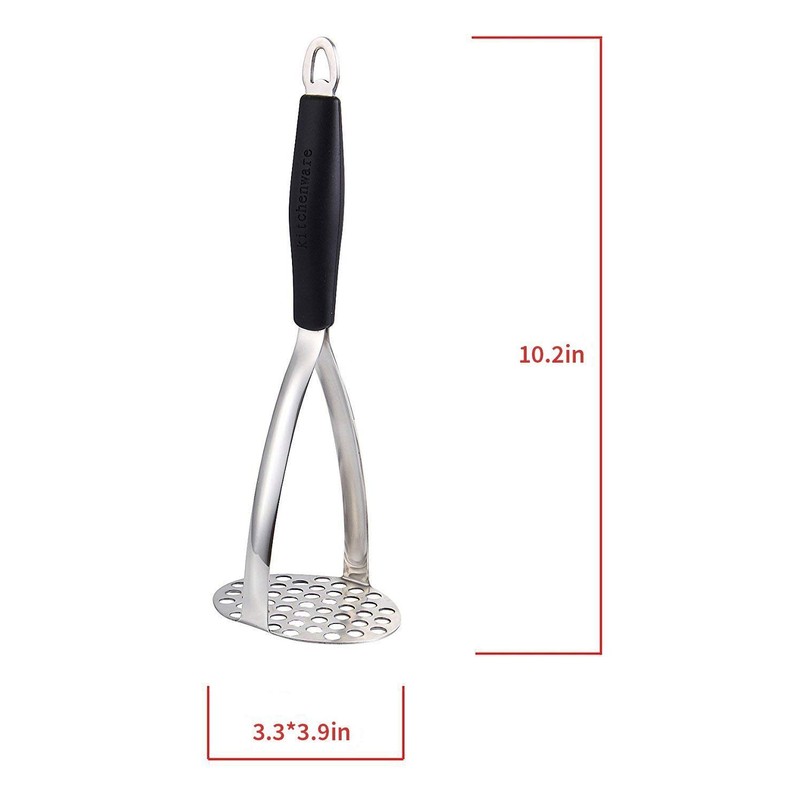 Joyoldelf Heavy Duty Stainless Steel Potato Masher, Professional Integrated Masher