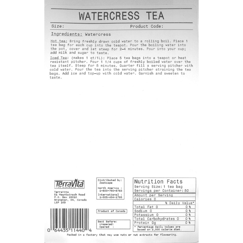 Watercress Tea (50 tea bags, ZIN: 511440)