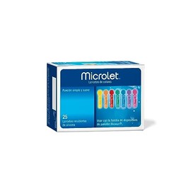 Microlet Lancetas Estériles, color, 25 count, pack of/paquete de