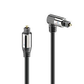 sonero® Premium optisches Toslink Kabel, 2,00m, vergoldete Kontakte, 1 x 90° Stecker, 360° drehbar, schwarz