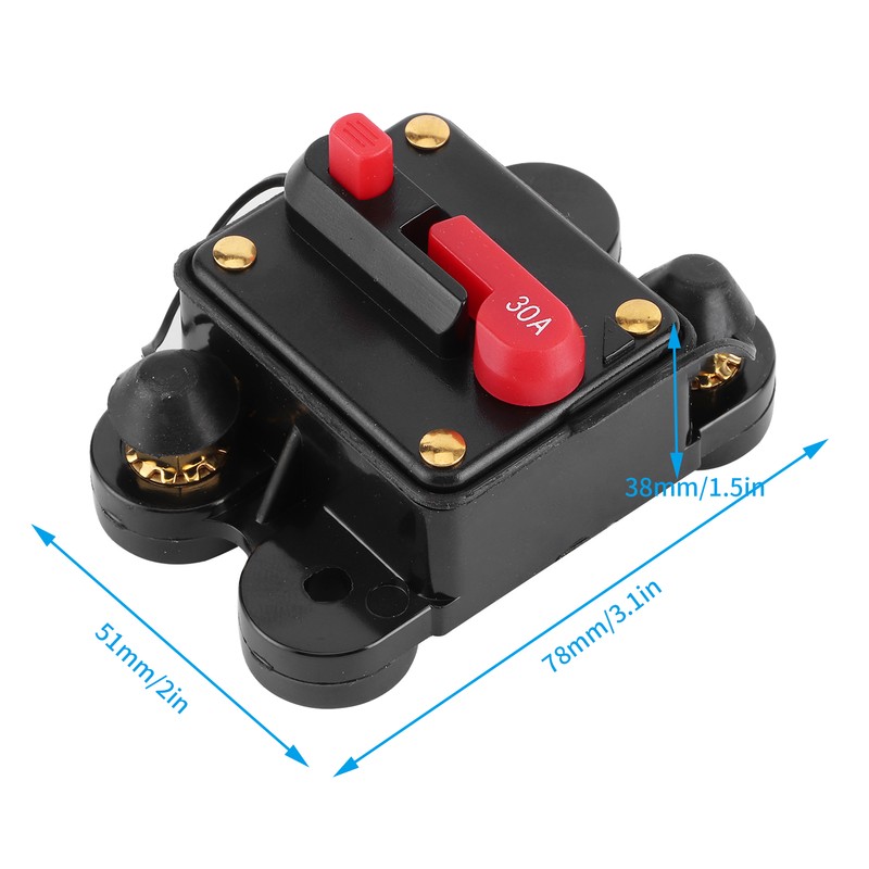 Car Audio System Fuseholder Automatic Circuit Breaker 12V‑24V DC Auto