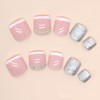 24Pcs Short Press on Toenails Square Fake Toe Nails Glossy